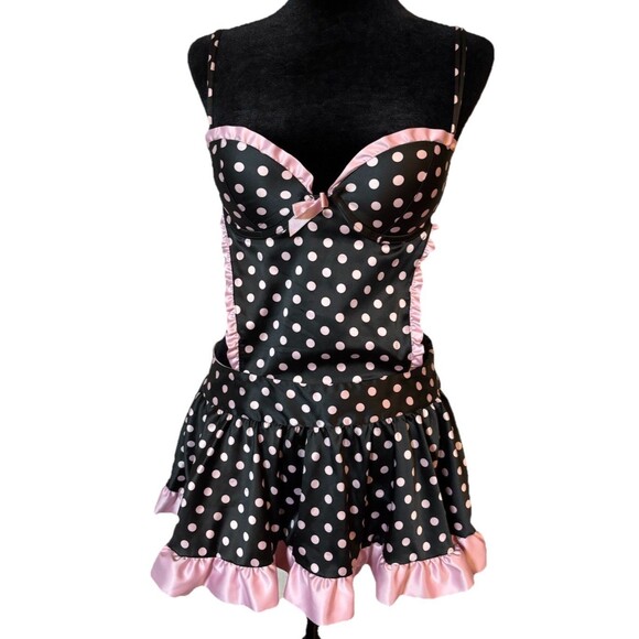 Victoria's Secret Sz 34B Sexy Little Things Maid Babydoll Chemise Push-up RARE